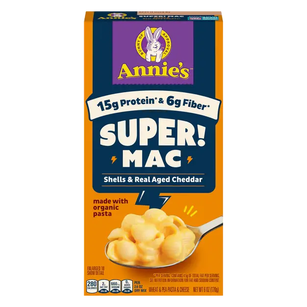 SUPER! Organic Protein Mac Shells & Real Aged Cheddar