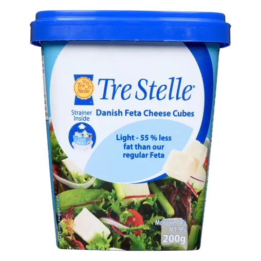 Tre Stelle Danish Light Feta Cheese Cubes 200 g