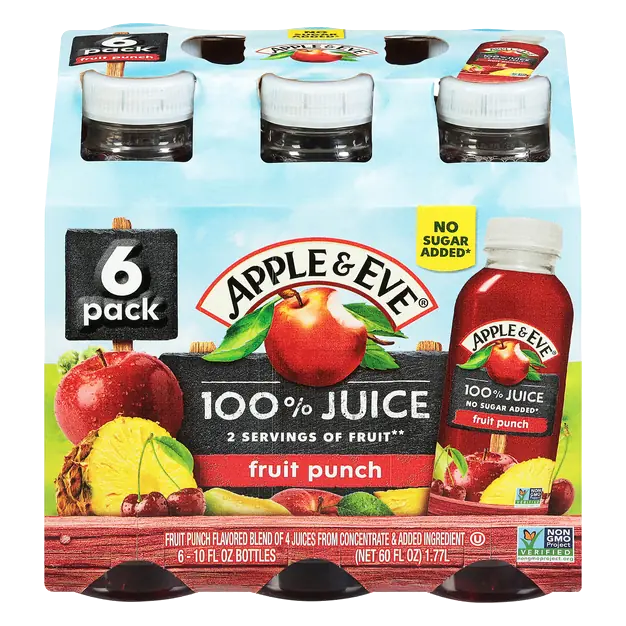 No Sugar Added 100% Fruit Punch Juice - 6 pk