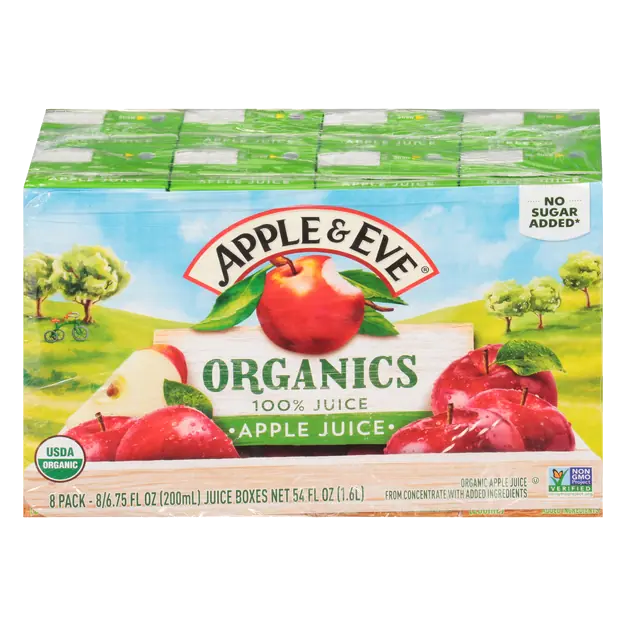Organics 100% Apple Juice Boxes - 8 pk