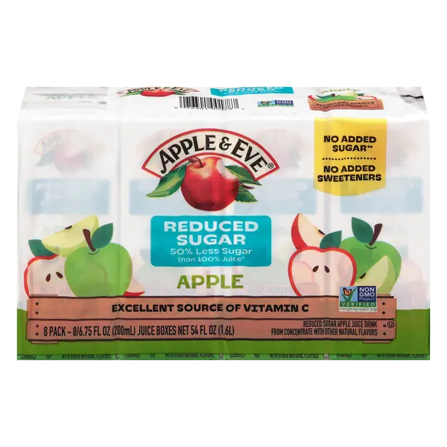 Reduced Sugar Apple Juice Boxes - 8 pk
