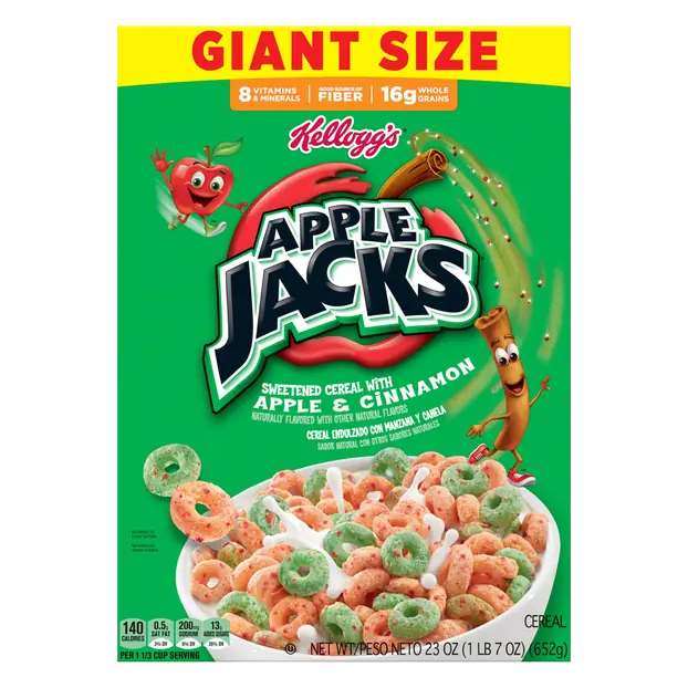 Kellogg's Apple Jacks Cinnamon & Apple Sweetened Cereal Giant Size