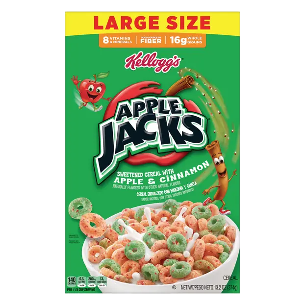 Kellogg's Apple Jacks Cinnamon & Apple Sweetened Cereal Large Size