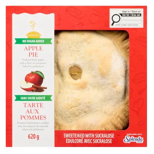 No Sugar Added 8 Inch Apple Pie 620 g (frozen)
