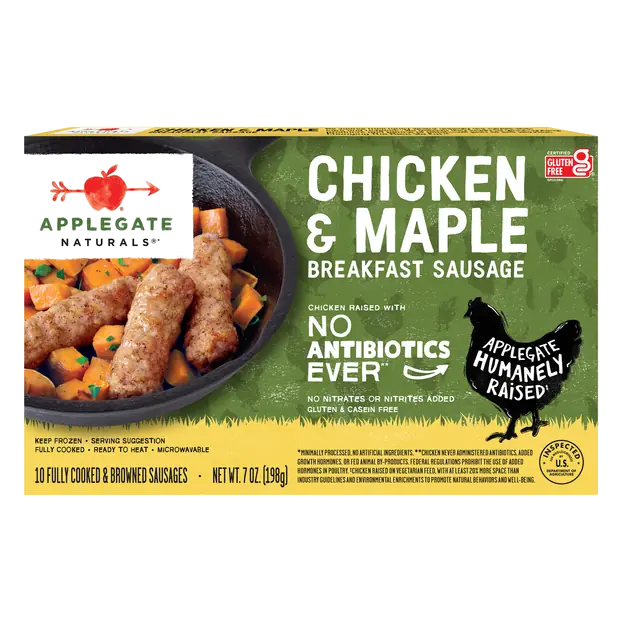 Naturals Maple & Chicken Breakfast Sausage Links - 10 ct Frozen