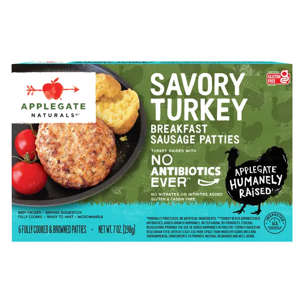 Naturals Savory Turkey Breakfast Sausage Patties - 6 ct Frozen