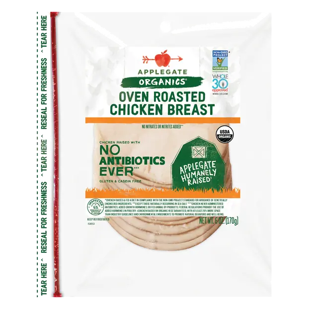 Organics Antibiotic Free Oven Roasted Chicken Breast Sliced