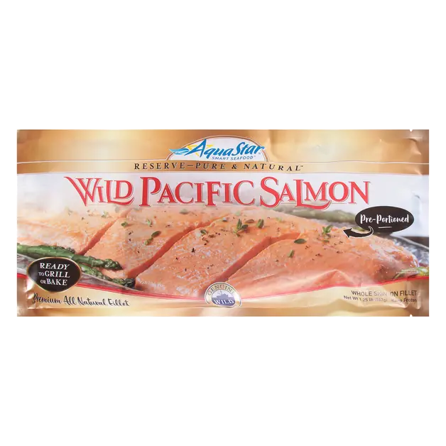 Wild Caught Skin-On Whole Pacific Salmon Fillet Frozen