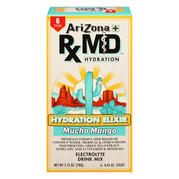 Rx MD Hydration Elixir Mucho Mango Electrolyte Drink Mix - 6 ct