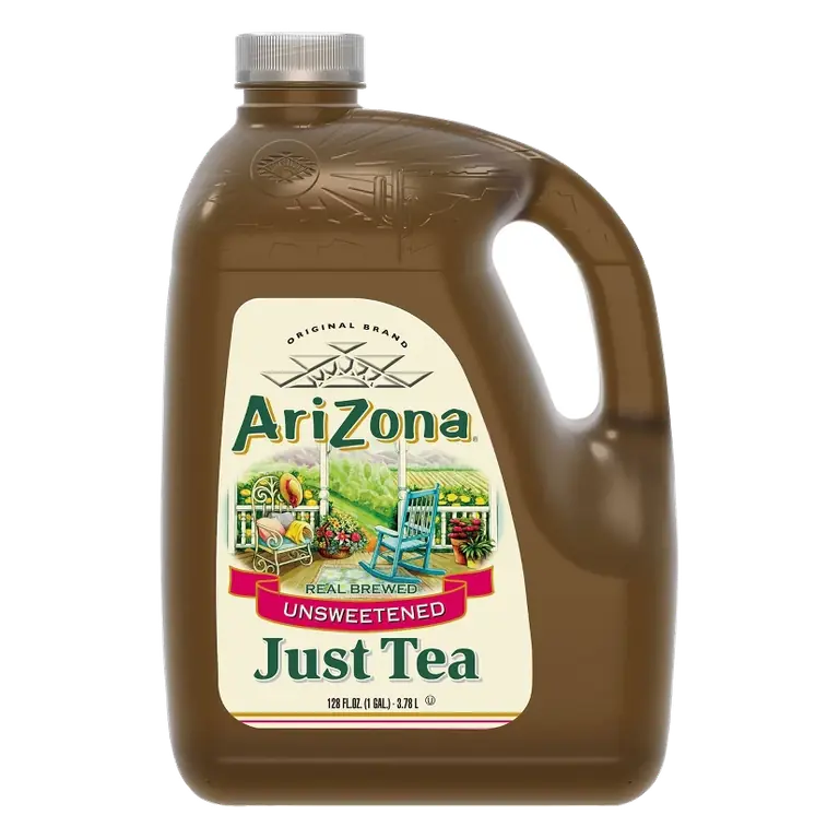 AriZona Unsweetened Just Tea, 128 fl oz Jug: Caffeinated, No Artificial Preservatives