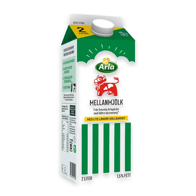 Mellanmjölk Längre hållbarhet 1,5% 2l Arla Ko®