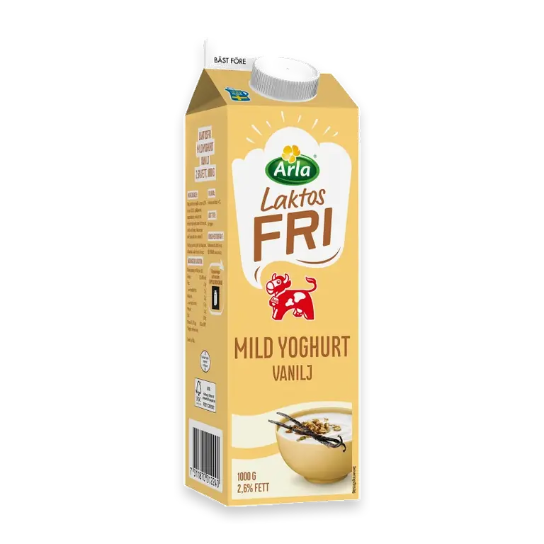 Vaniljyoghurt Mild Laktosfri 2,6% 1000g Arla Ko®