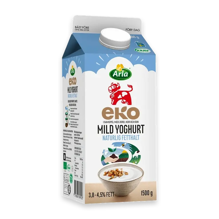 Yoghurt Mild Naturlig fetthalt 3,8-4,5% Ekologisk 1500g Arla Ko®