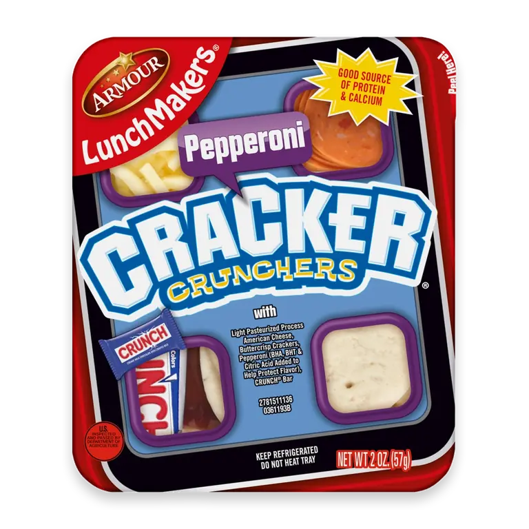 LunchMakers Pepperoni & American Cheese Cracker Crunchers Meal Kit with Candy Bar