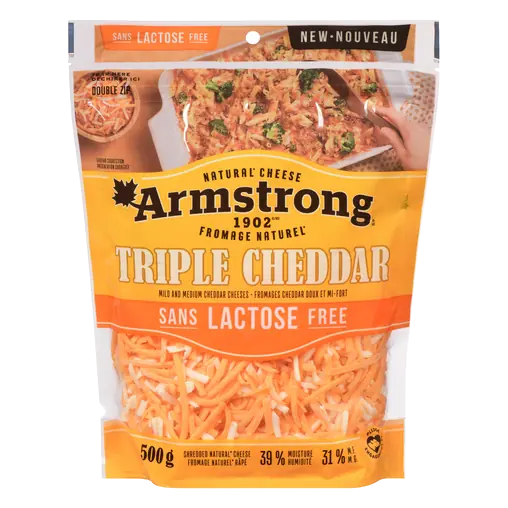 Lactose-Free Shredded Cheese Triple Cheddar 500 g