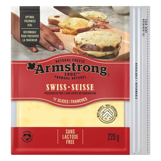 Lactose-Free Sliced Cheese Swiss 11 Slices 220 g