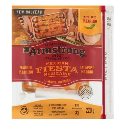 Sliced Cheese Cheddar Mexicana Fiesta 11 Slices 220 g