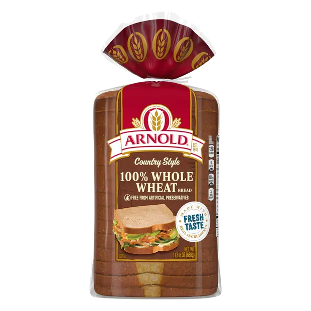 Country Style Whole Grain 100% Whole Wheat Bread Sliced