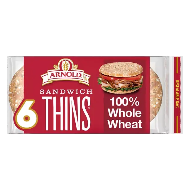 Sandwich Thins Whole Wheat Pre-sliced Rolls, 6 count
