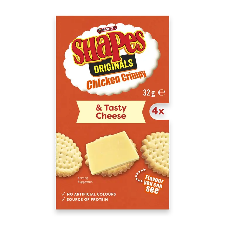 Chicken Crimpy Shapes Cracker Biscuits & Tasty Cheese