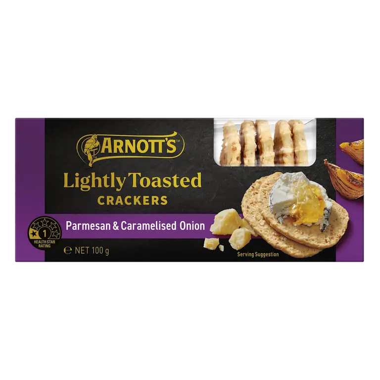 Gold Label Lightly Toasted Crackers Parmesan Caramelised Onion