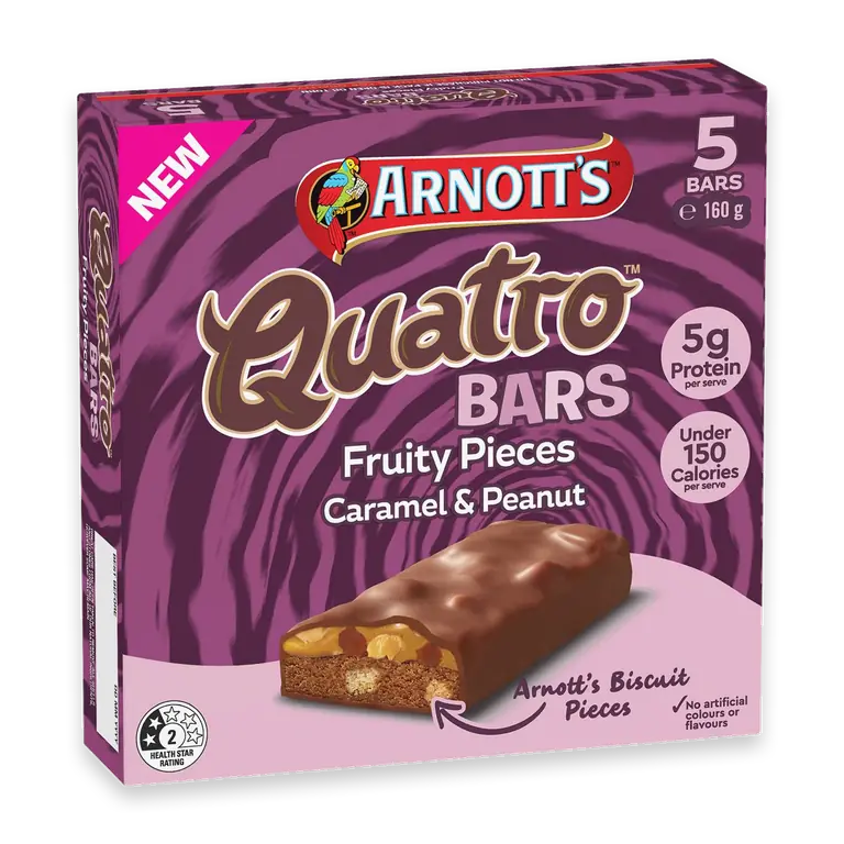 Quatro Fruity Pieces Bars Caramel & Peanut