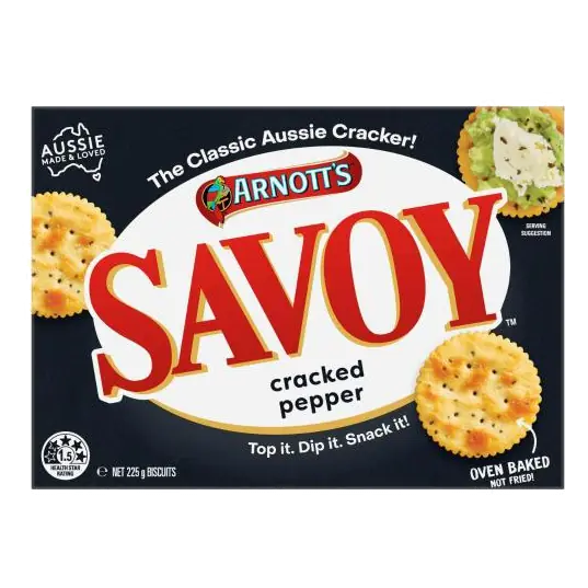 Savoy Cracked Pepper Crackers Biscuits