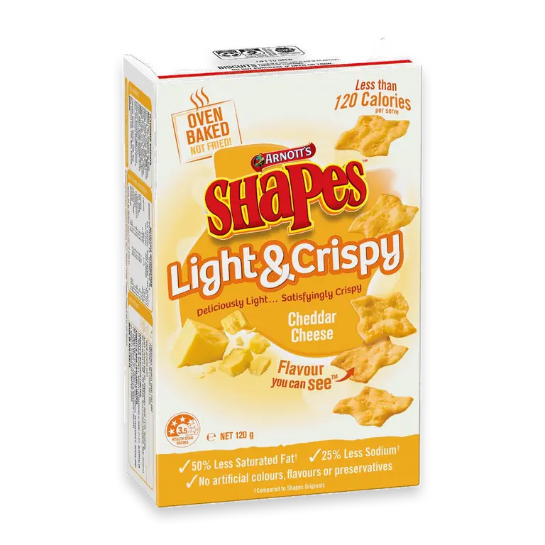 Shapes Light & Crispy Cheddar Cheese Crackers