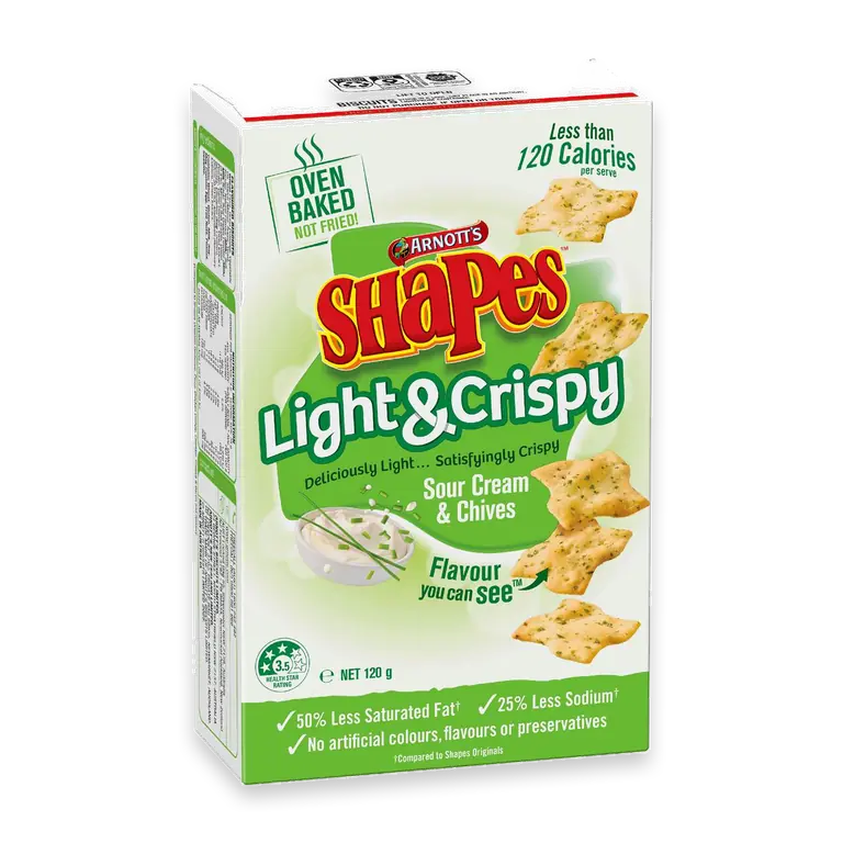 Shapes Light & Crispy Sour Cream & Chives Crackers