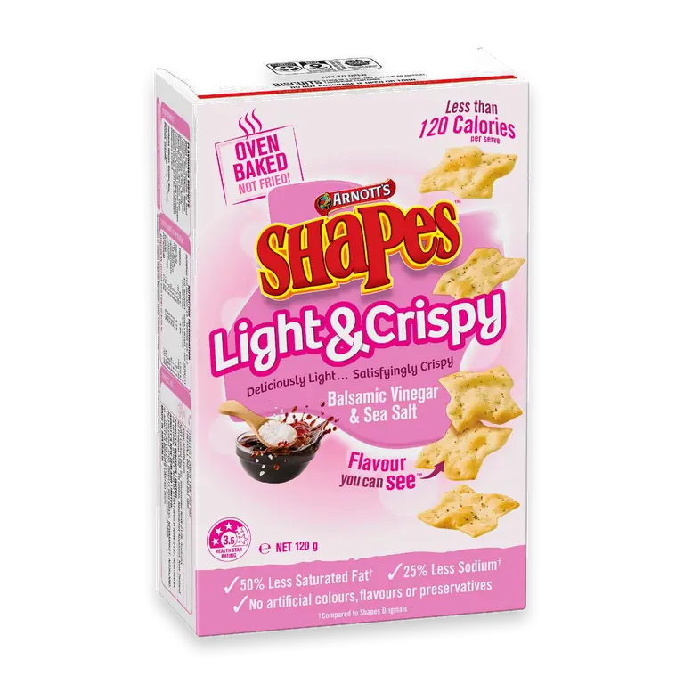 Shapes Light & Crispy Vinegar & Sea Salt Crackers