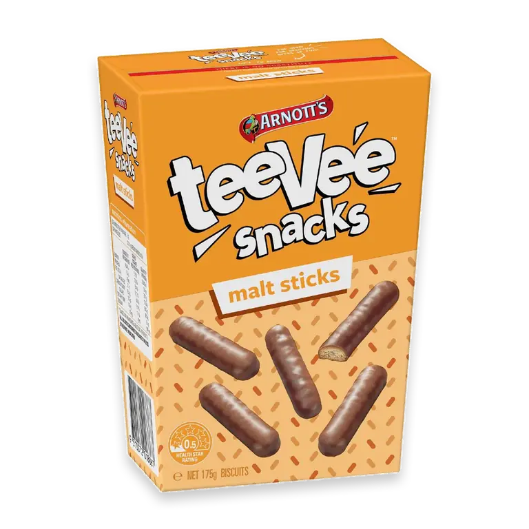 Tee Vee Snacks Malt Sticks Chocolate Biscuits