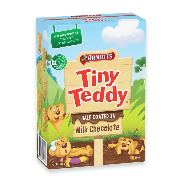 Tiny Teddy Chocolate Half Coat Biscuits