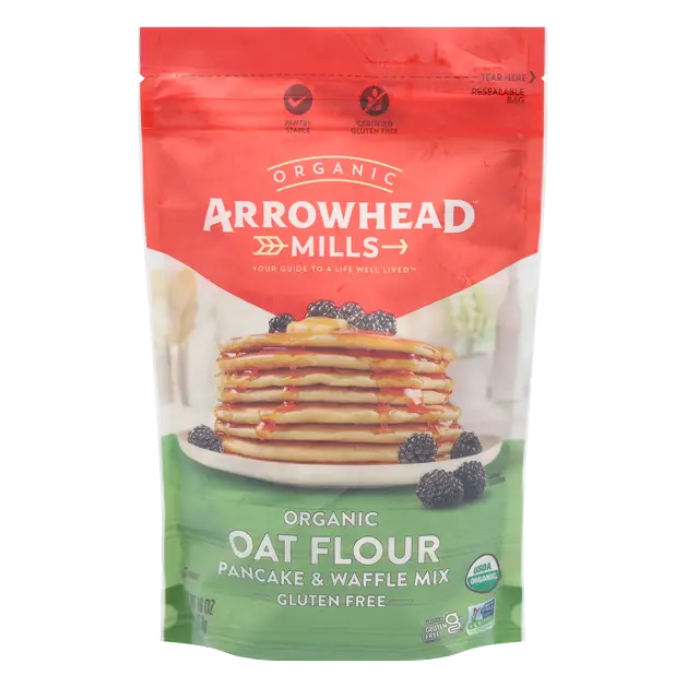 Arrowhead Mills Organic Oat Flour Gluten Free Pancake Mix and Waffle Mix, 16 Oz Bag