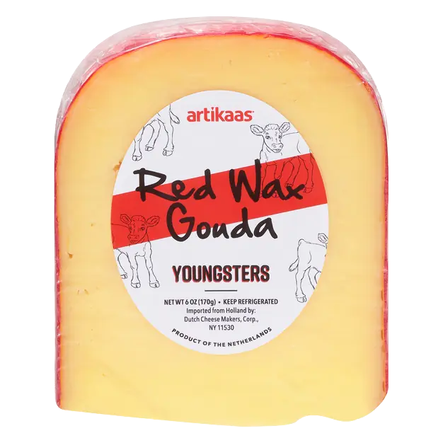 Youngsters Red Wax Gouda Cheese Wedge