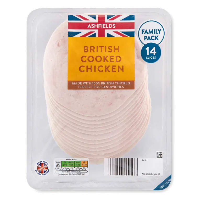 British Cooked Chicken Family Pack 14 Slices
