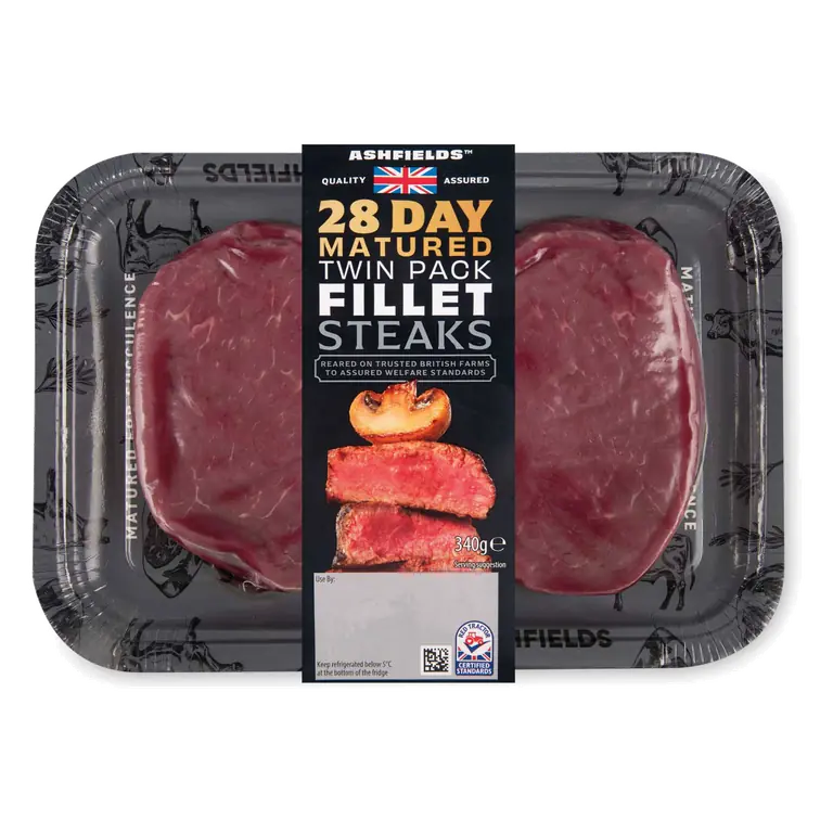 100% British Beef Fillet Steaks 28 Day Matured 2 Pack