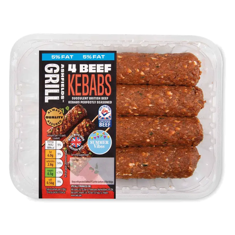 5% Fat Beef Kebabs 4 Pack