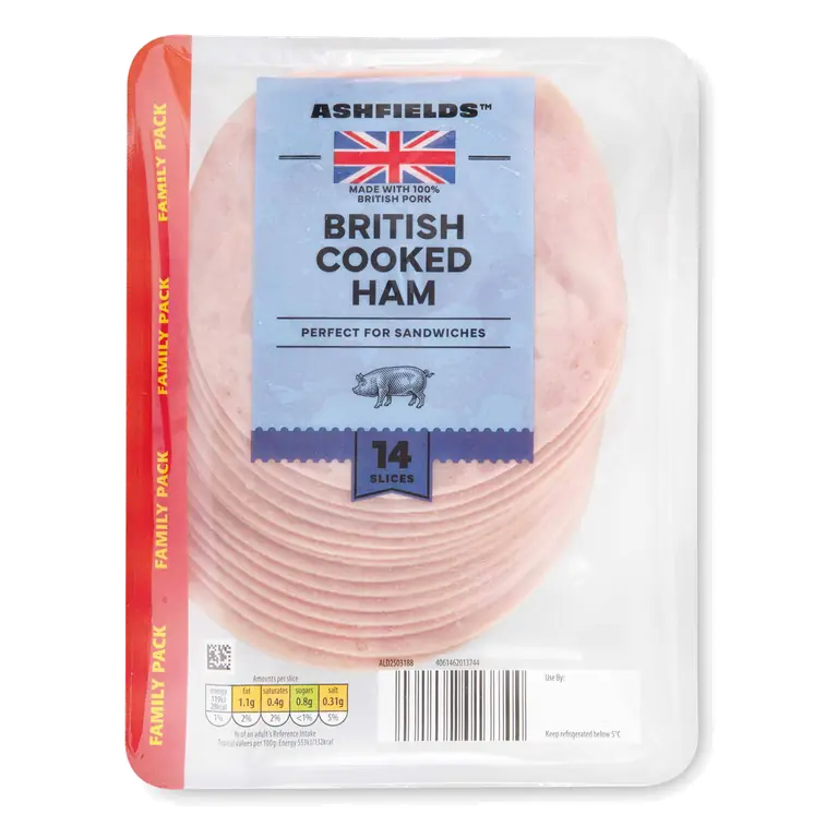 British Cooked Lean Ham 14 Slices