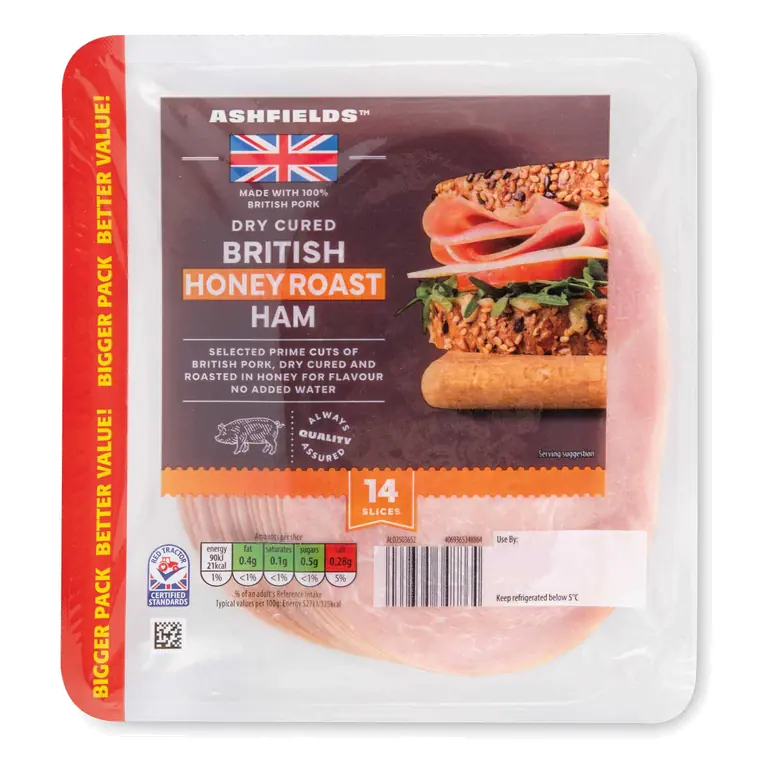 British Dry Cured Honey Roast Ham 14 Slices