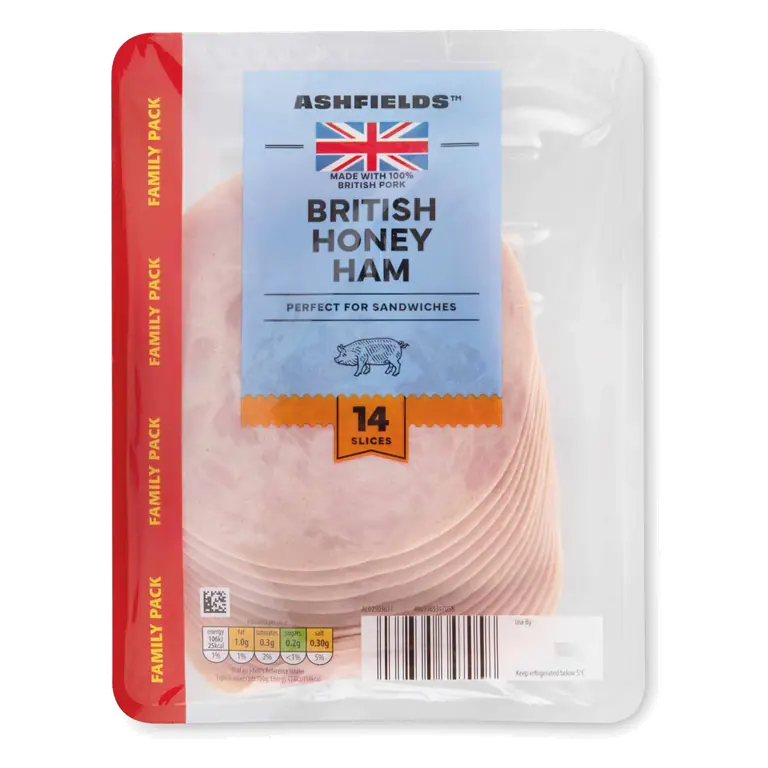 British Honey Roast Ham Family Pack 14 Slices