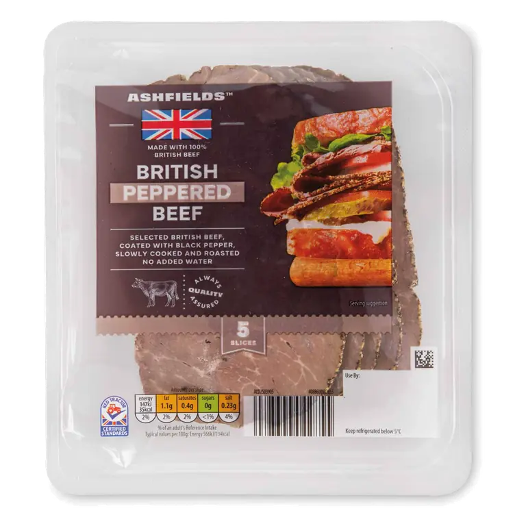 British Roast Peppered Topside of Beef 5 Slices