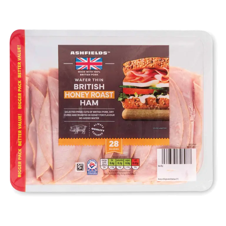 British Wafer Thin Honey Roast Ham Family Pack 28 Slices