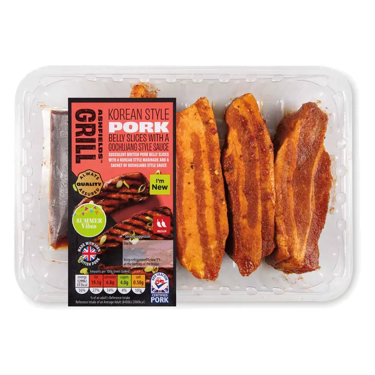Korean Gochujang Marinated Pork Belly Slices