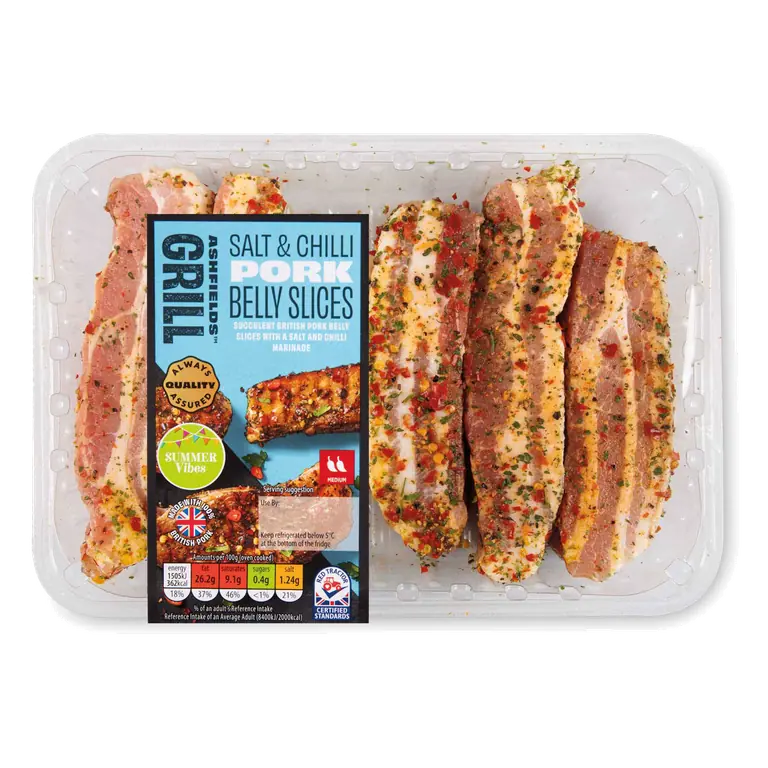Salt & Chilli Marinated Pork Belly Slices