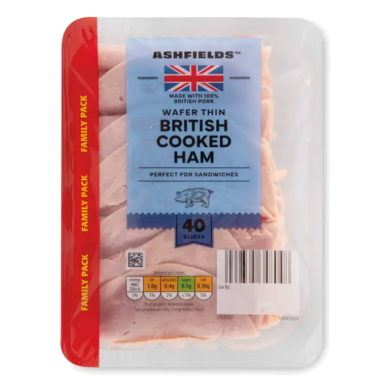 Wafer Thin British Cooked Ham 40 Slices