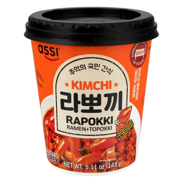 Instant Rapokki Ramen Noodle + Topokki Kimchi Cup