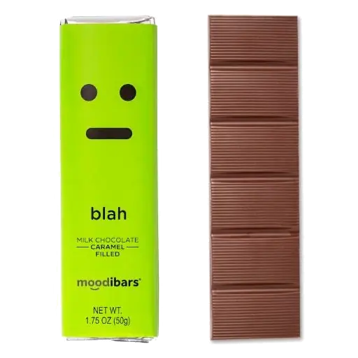 Astor Blah Moodibar, Milk Chocolate Gooey Caramel Bar 1.75 oz Bar