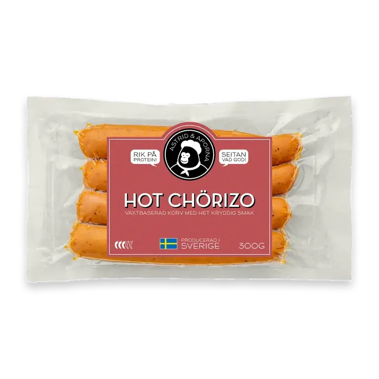Chörizo hot vegansk 300g Astrid & Aporna