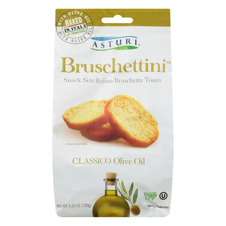 Classico Virgin Olive Oil Bruschettini Snack Size Italian Bruschetta Toasts