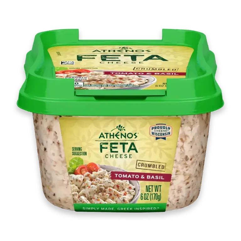 Tomato & Basil Crumbled Traditional Feta Cheese